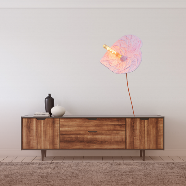 Pearlescent Light Pink Anthurium Wall Sconce