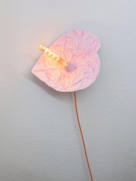 Pearlescent Light Pink Anthurium Wall Sconce