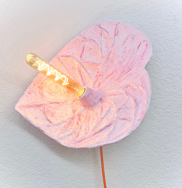 Pearlescent Light Pink Anthurium Wall Sconce