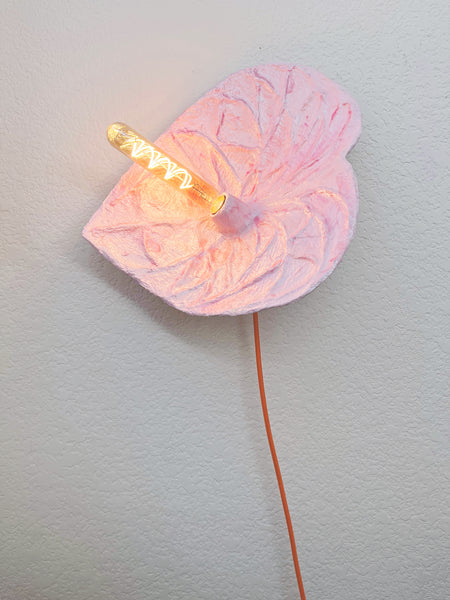 Pearlescent Light Pink Anthurium Wall Sconce