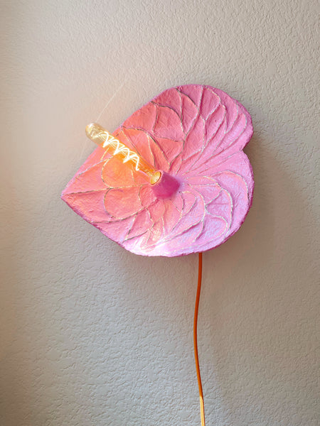 Pink Anthurium Sconce
