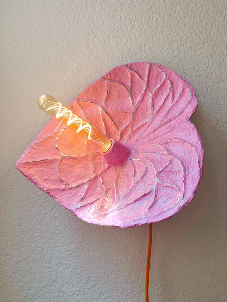 Pink Anthurium Sconce