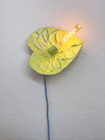 Iridescent Chartreuse Anthurium Sconce