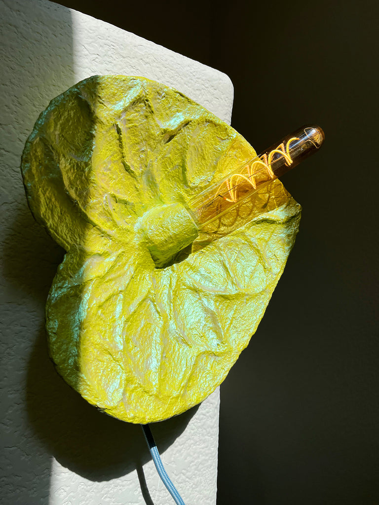 iridescent anthurium Iridescent Chartreuse Anthurium Sconce – Hey Maker and Us
