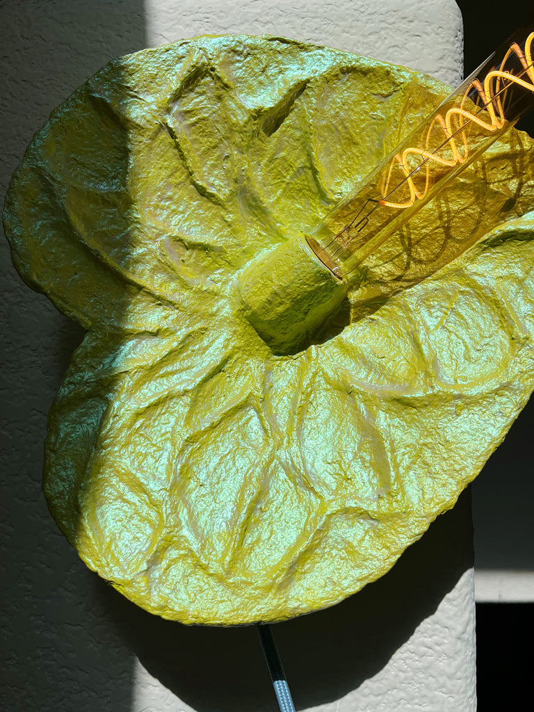 iridescent anthurium Iridescent Chartreuse Anthurium Sconce – Hey Maker and Us