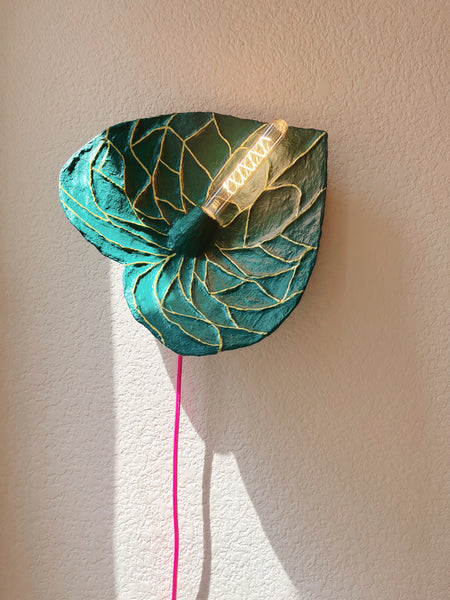 Deep Teal Anthurium Sconce