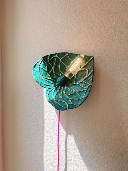 Deep Teal Anthurium Sconce