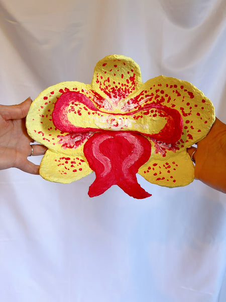 Yellow Orchid Wall Sculpture