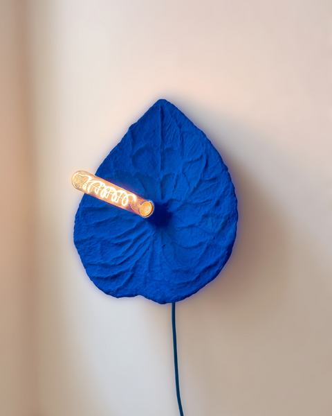 Matte Blue Anthurium Sconce