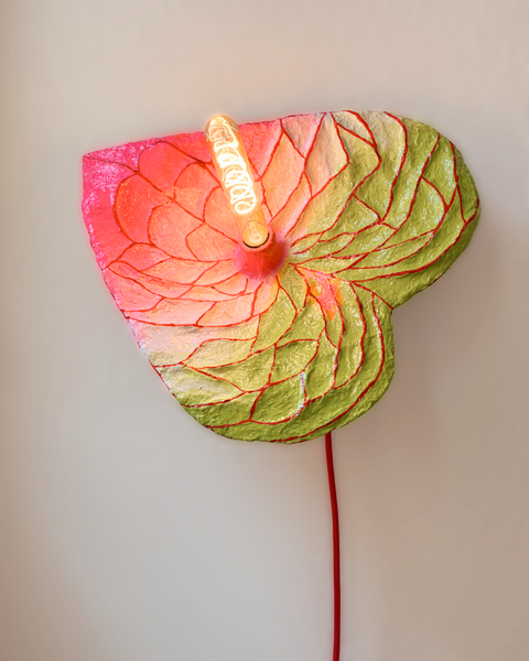 Anthurium Sconce - Hot Pink, White, Green